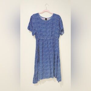 SHEIN Blue and White Mini Dress